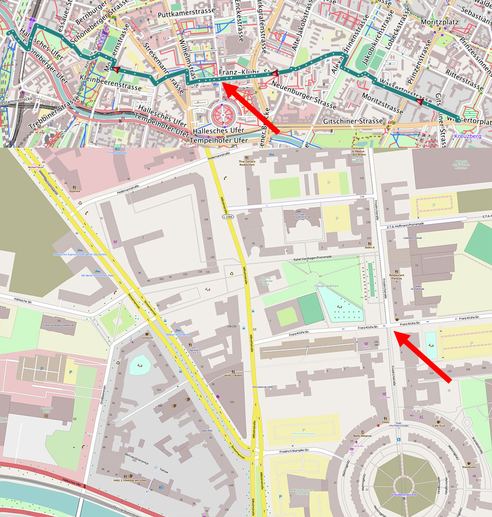 Kartenausschnitt: Friedrichstraße
