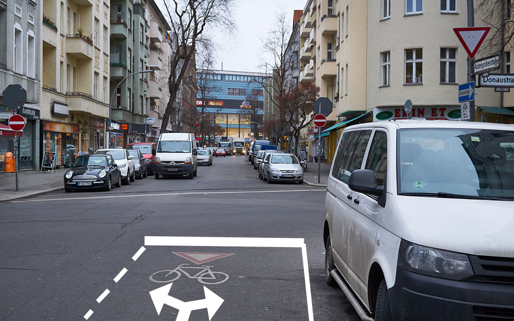 Fotomontage: Vorschlag Ausfahrt Anzengruberstraße.